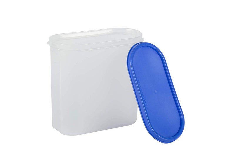 SIMPARTE Plastic Air Tight Kitchen Stackable BPAFree Modular Design Storage Container Set with Plain Lids for Kitchen Storage 1800ML Peppy Blue Medium Set of 2 - Image 5