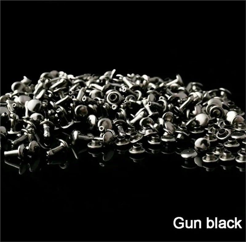 Gold Double Cap Rivets 400Pcs 8x6mm For Leather Craft Bag Belt Clothing Decor - Image 3