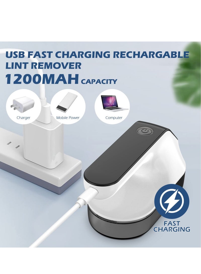 Rechargeable Electric Lint Remover with 3 Speed Settings, 6-Leaf Blade, LED Display, USB Charging, and Dual Protection for Clothes, Bedding, and Carpets - Efficient Fabric Shaver and Bobble Remover - Image 5