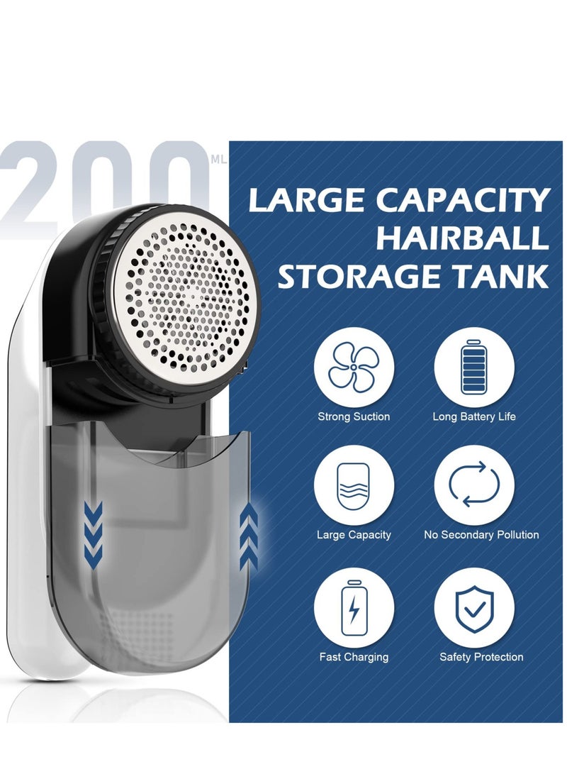 Rechargeable Electric Lint Remover with 3 Speed Settings, 6-Leaf Blade, LED Display, USB Charging, and Dual Protection for Clothes, Bedding, and Carpets - Efficient Fabric Shaver and Bobble Remover - Image 3