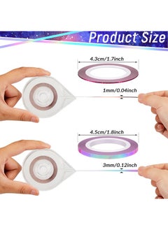 Patelai 69 Rolls Striping Tape For Tumblers Pinstripe Tape Nail Tape Thin Strip Holographic Tape Self Adhesive Tumbler Tape With Dispenser Case For Diy Tumblers Nail Decoration Crafts, 1 Mm And 3  - Image 2