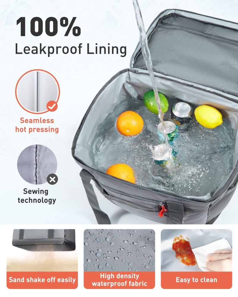 TOURIT Soft Sided Cooler Bag Insulated 48/60 Cans, Large Collapsible & Leakproof Ice Chest for Picnic, Beach, Camping, Travel - Image 3