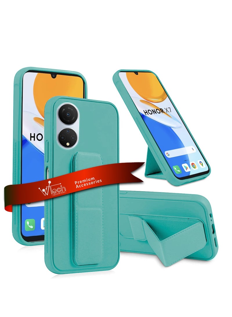 Wtech Hand Grip Foldable Magnetic Kickstand Wrist Strap Finger Grip With Built-In Iron Case Cover For Honor X7 4G 2022 Sea Green - Image 1