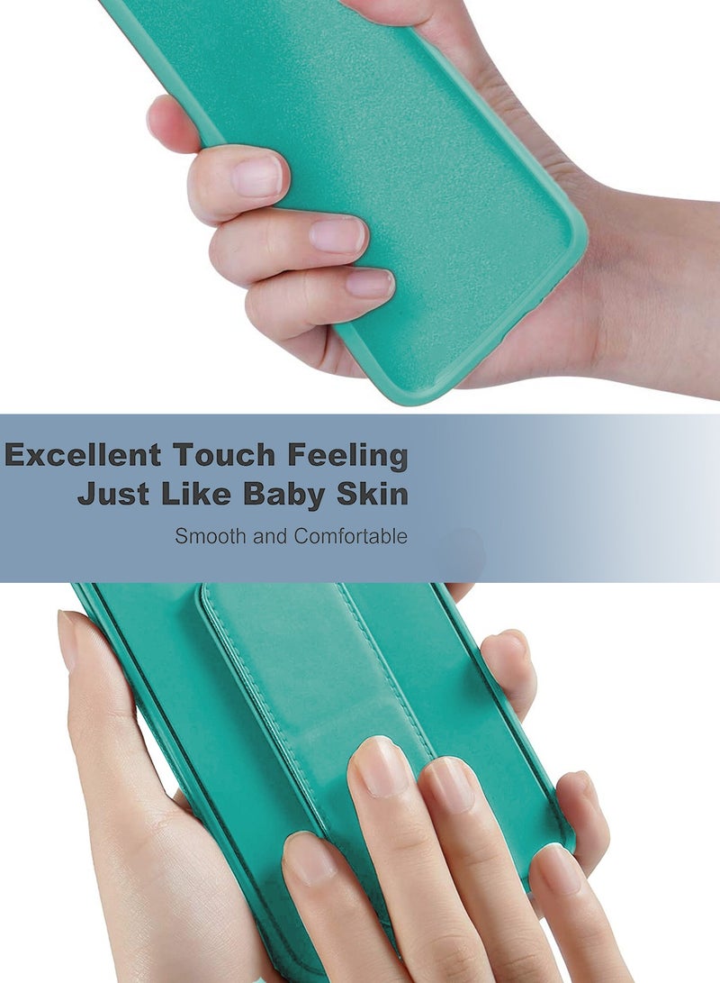 Wtech Hand Grip Foldable Magnetic Kickstand Wrist Strap Finger Grip With Built-In Iron Case Cover For Honor X7 4G 2022 Sea Green - Image 4