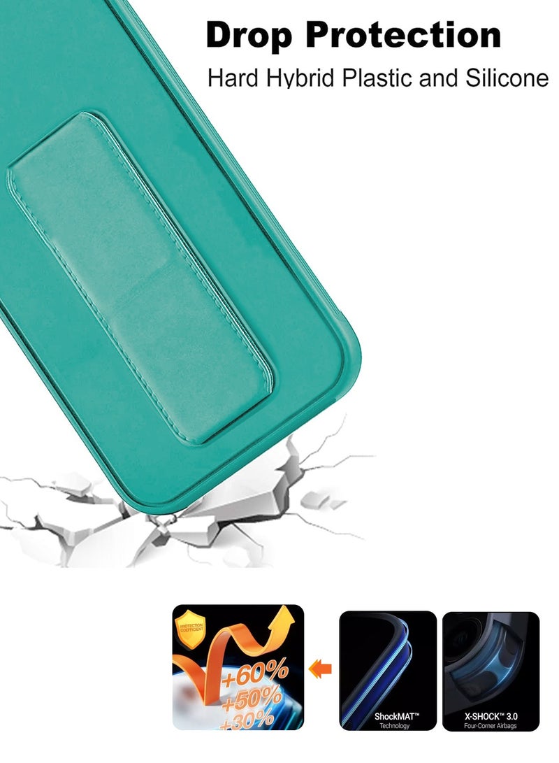 Wtech Hand Grip Foldable Magnetic Kickstand Wrist Strap Finger Grip With Built-In Iron Case Cover For Honor X7 4G 2022 Sea Green - Image 5