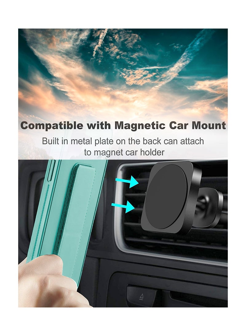 Wtech Hand Grip Foldable Magnetic Kickstand Wrist Strap Finger Grip With Built-In Iron Case Cover For Honor X7 4G 2022 Sea Green - Image 3