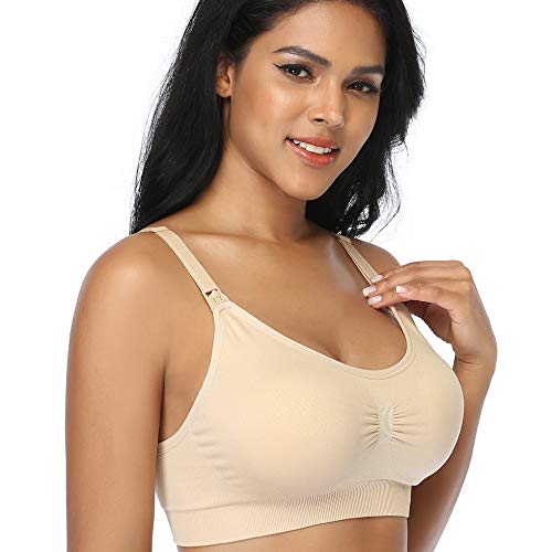 GXXGE حمالة صدر GXXGE 4Pack للرضاعة للأمهات حمالات صدر للحمل رفع حرير بدون درزات حمالة صدر تحتية سوداء بيج وردية بيضاء صغيرة - Image 4