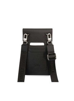 Karl Lagerfeld Autograph Chain Phone Pouch with Strap and Card Slots / Clean & Luxurious Design / ECO Leather Material / Phone / Document / Money or Key - Black  - Image 4