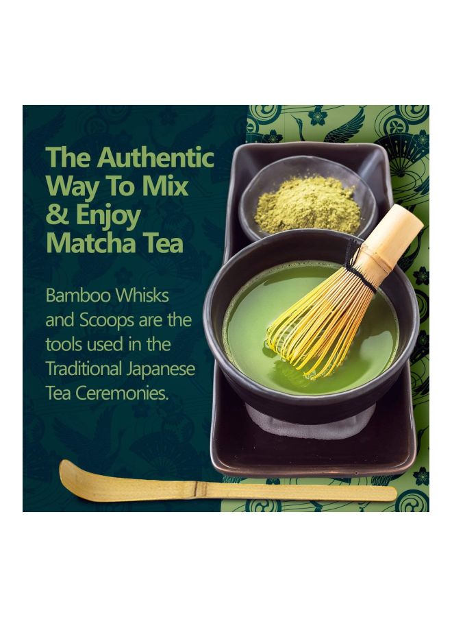 NIBEMINENT 2-Piece Bamboo Whisk With Hooked Scoop Set Beige - Image 4