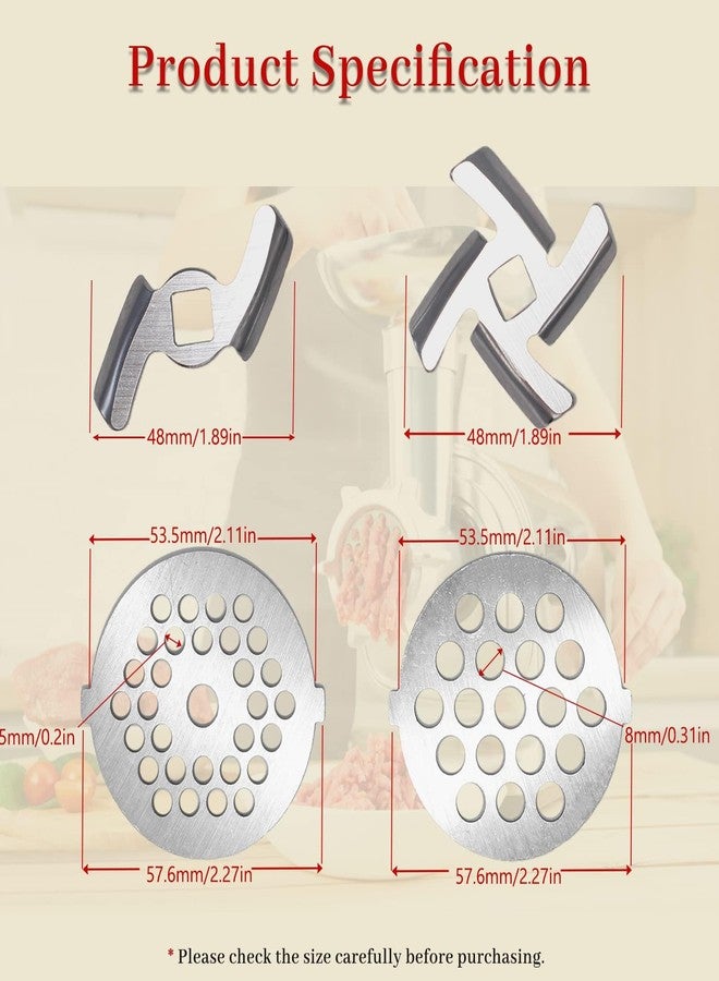 شفرات وصفائح مفرمة اللحم من VNIMTI، ملحقات مفرمة لحم من الفولاذ المقاوم للصدأ لخلاط اللحم، قطع غيار مفرمة اللحم مع شفرتين حادتين وصفيحتين للتقطيع - Image 5