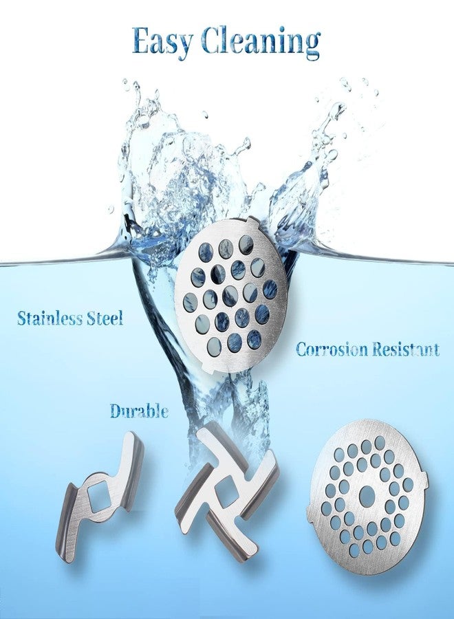 شفرات وصفائح مفرمة اللحم من VNIMTI، ملحقات مفرمة لحم من الفولاذ المقاوم للصدأ لخلاط اللحم، قطع غيار مفرمة اللحم مع شفرتين حادتين وصفيحتين للتقطيع - Image 4