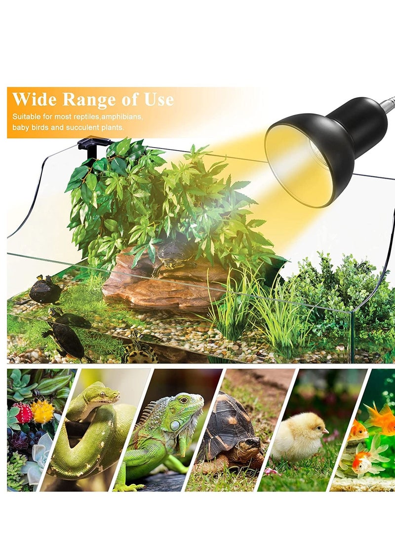 erorex - Reptile Heat Lamp 25W/50W UVA UVB Full Spectrum Basking Spot Light with Adjustable Dimmable Switch and Heavy-Duty Clamp, for Fish Tank Reptile Amphibians Pets - Image 1