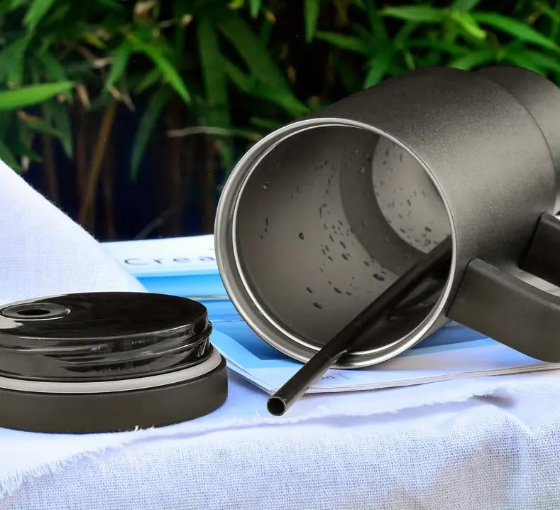 Wrixty 40 oz Tumbler with Handle and Straw Lid Stainless Steel Double Wall Vacuum Insulated Travel Mug Insulated Coffee Mug with Silicone Spill Proof Stopper Set Multi Color - Image 4