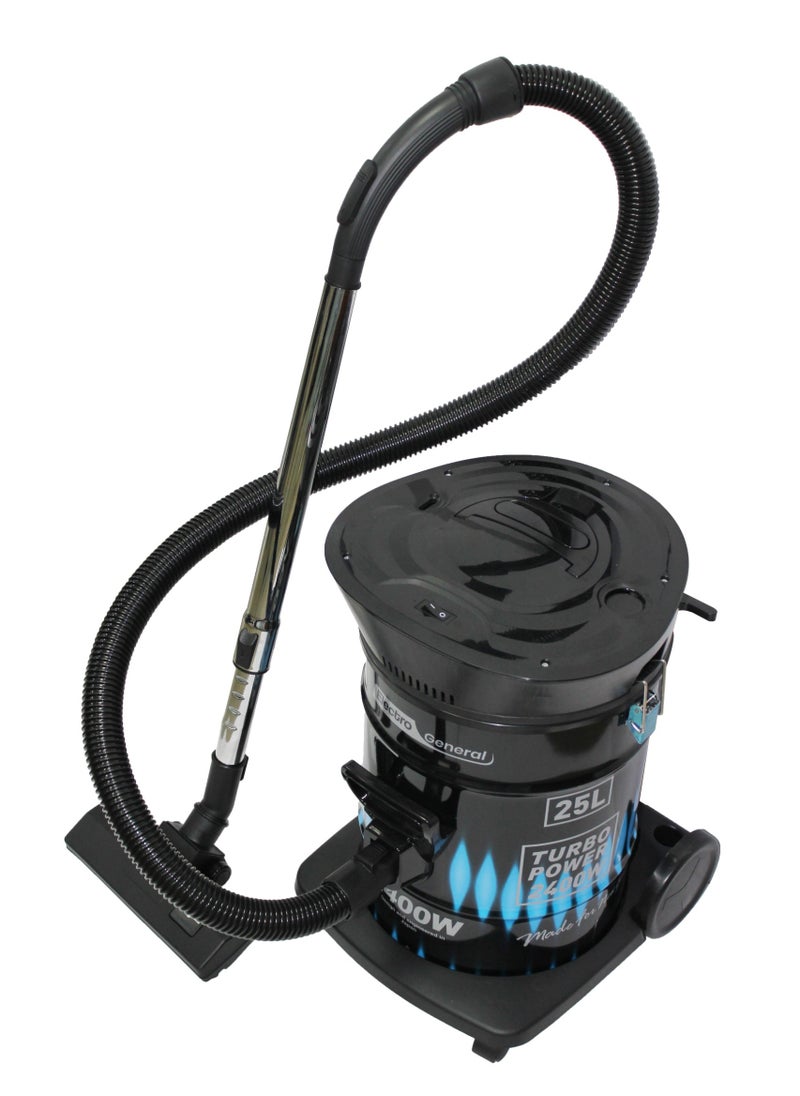 Electro General - High-Performance 2400W Drum Vacuum Cleaner with 25-Liter Capacity, Adjustable Suction, Multi-Filtration System, Low Noise Level, and Air Blowing Function – Model VCD-025R - Image 1