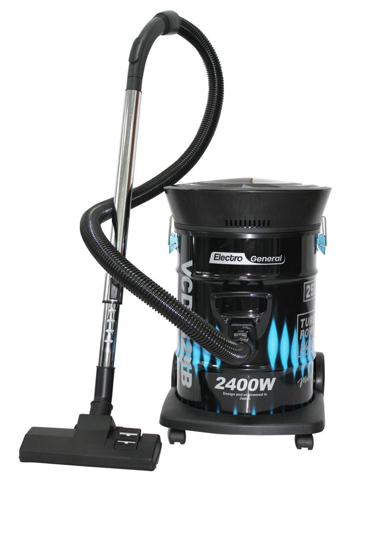 Electro General - High-Performance 2400W Drum Vacuum Cleaner with 25-Liter Capacity, Adjustable Suction, Multi-Filtration System, Low Noise Level, and Air Blowing Function – Model VCD-025R - Image 1