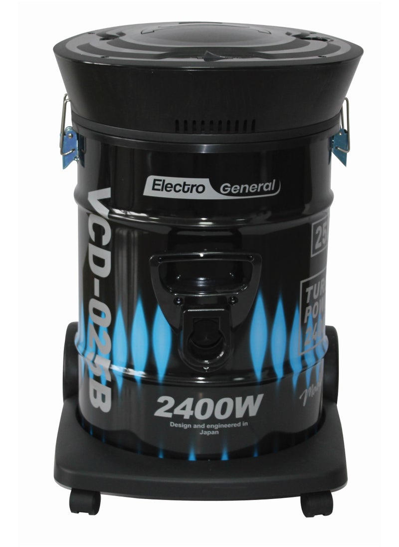 Electro General - High-Performance 2400W Drum Vacuum Cleaner with 25-Liter Capacity, Adjustable Suction, Multi-Filtration System, Low Noise Level, and Air Blowing Function – Model VCD-025R - Image 1