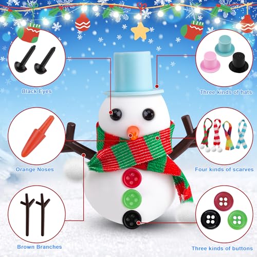 LAWOHO Build a Snowman Kit 500ML Crystal Slime Clay Christmas Charms Snowman Crafts for Kids Stocking Stuffers for Adults Slime Party Favors Kit - Image 5