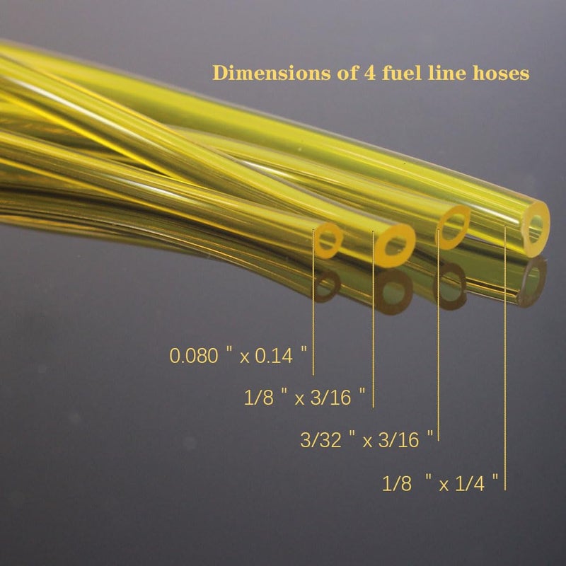 ZHRANXZ Fuel Line Gas Hose Tube 4 Size (per 2 feet) for Common 2-cycle Small Engines Primer bulb 530095646 Filter Chainsaw String Trimmer Blower Repair kit - Image 2