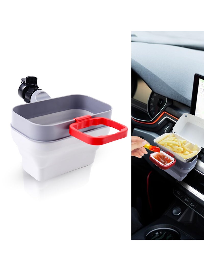 SYOSI Car Vent Sauce Holder, Foldable Car Storage Organizer Box with Sauce Dip, Car Sauce Holder for Ketchup and Dipping sauces Multi function French Fries Holder - Image 1
