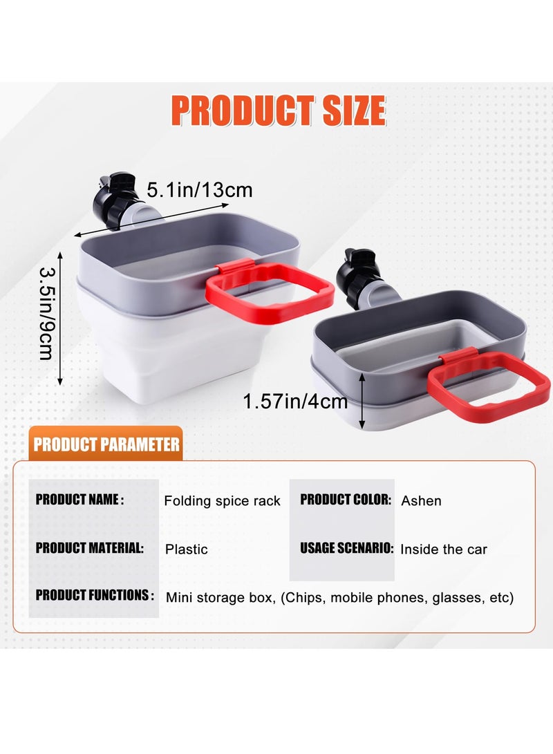 SYOSI Car Vent Sauce Holder, Foldable Car Storage Organizer Box with Sauce Dip, Car Sauce Holder for Ketchup and Dipping sauces Multi function French Fries Holder - Image 2