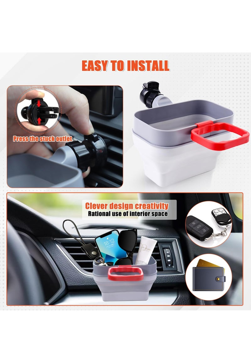 SYOSI Car Vent Sauce Holder, Foldable Car Storage Organizer Box with Sauce Dip, Car Sauce Holder for Ketchup and Dipping sauces Multi function French Fries Holder - Image 4