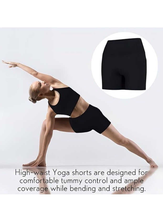 High Waist Butt Lifting Yoga Shorts，Women's High Waisted Tummy Control Shorts Workout Yoga Pants Athletic Soft Training Shorts ，Suitable for Yoga, Fitness, and Outdoor Activities,Black  - Image 1