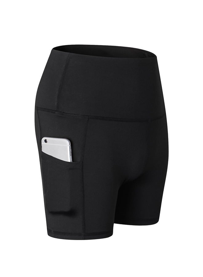 High Waist Butt Lifting Yoga Shorts，Women's High Waisted Tummy Control Shorts Workout Yoga Pants Athletic Soft Training Shorts ，Suitable for Yoga, Fitness, and Outdoor Activities,Black  - Image 5