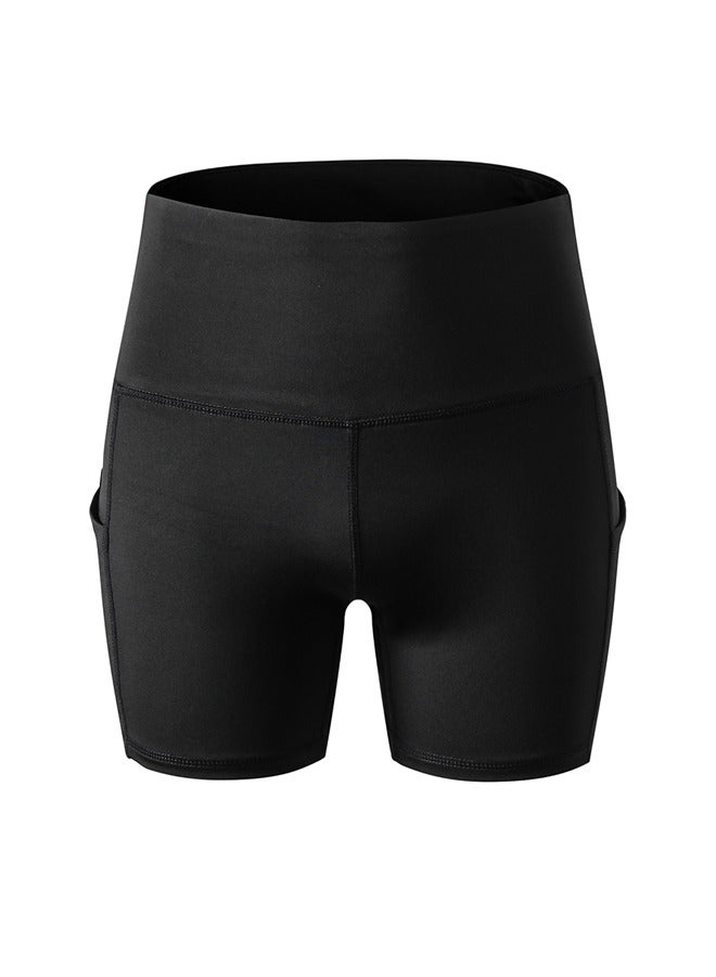 High Waist Butt Lifting Yoga Shorts，Women's High Waisted Tummy Control Shorts Workout Yoga Pants Athletic Soft Training Shorts ，Suitable for Yoga, Fitness, and Outdoor Activities,Black  - Image 4