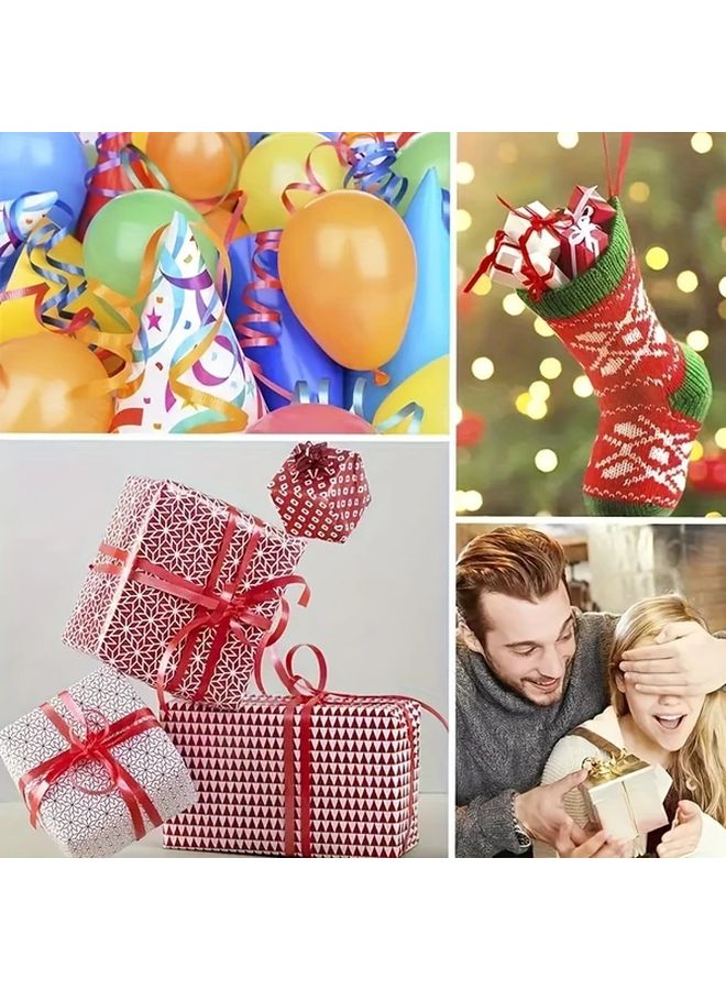 1pc Red Rainbow Curly Bow Balloon Rope Colorful Balloon Ribbon For Birthday Arrangement Wedding Arrangement Tying Balloons Cake Gift Box Rope Making Bows Wedding Car Decoration Balloon Garland - Image 1
