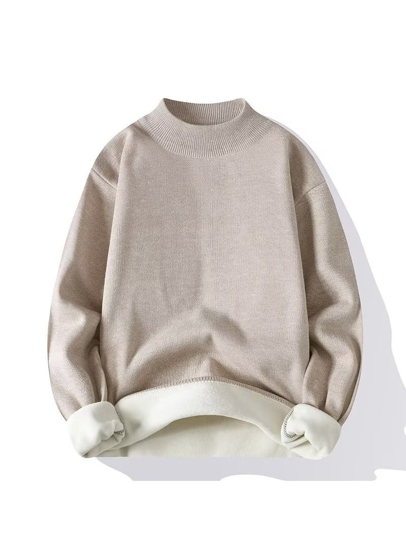 Generic - Winter Mens Thick Turtleneck Sweater Apricot - Image 1