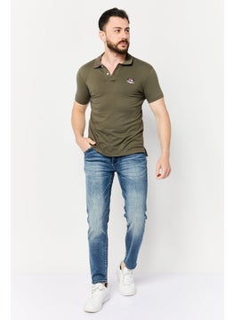 Nordland Men Regular Fit Embroidered Logo Short Sleeves Polo, Olive  - Image 2