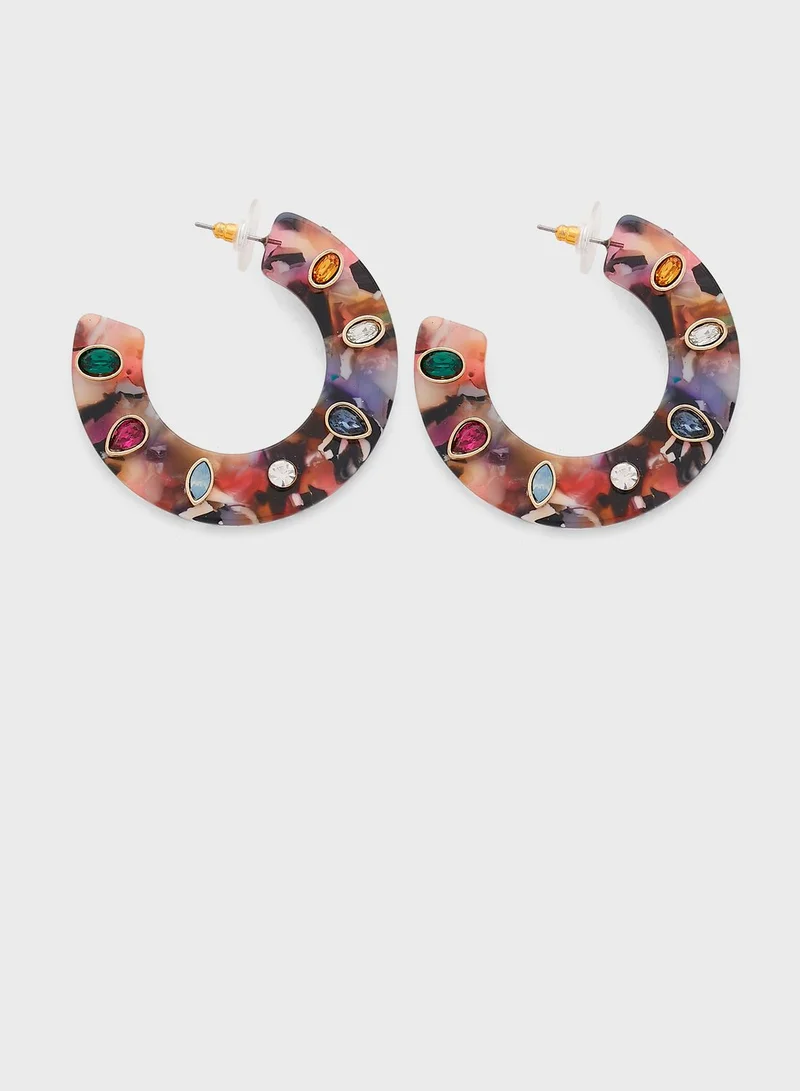 ALDO Stone Hoop Earrings
