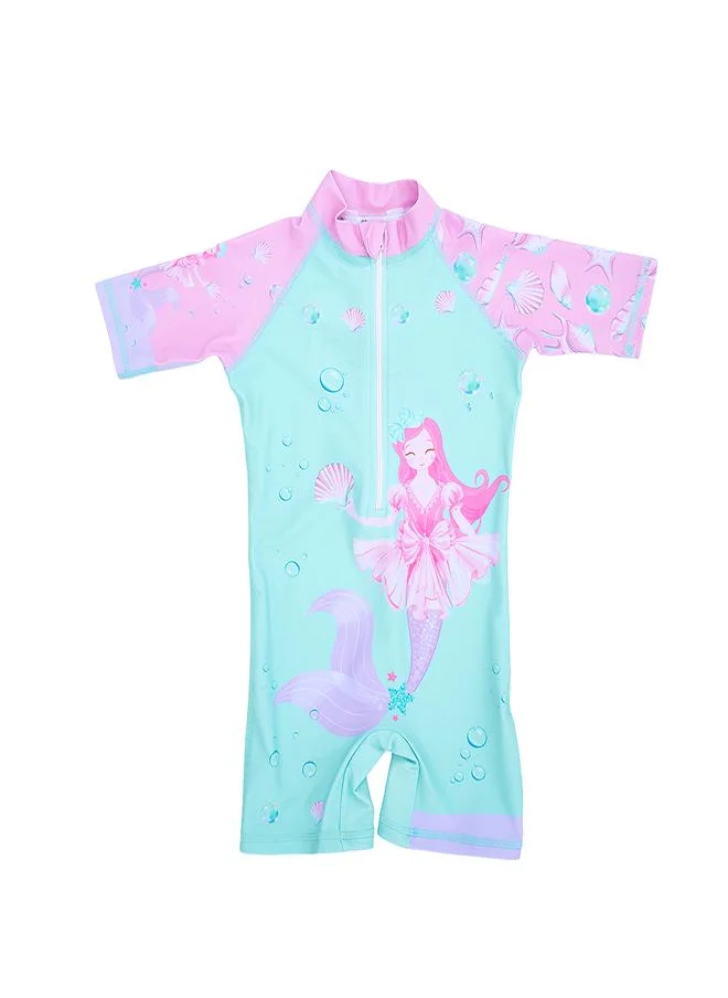 بيبي كلو Aqua Mermaid 1 Pc Girls Swimsuit with Zipper