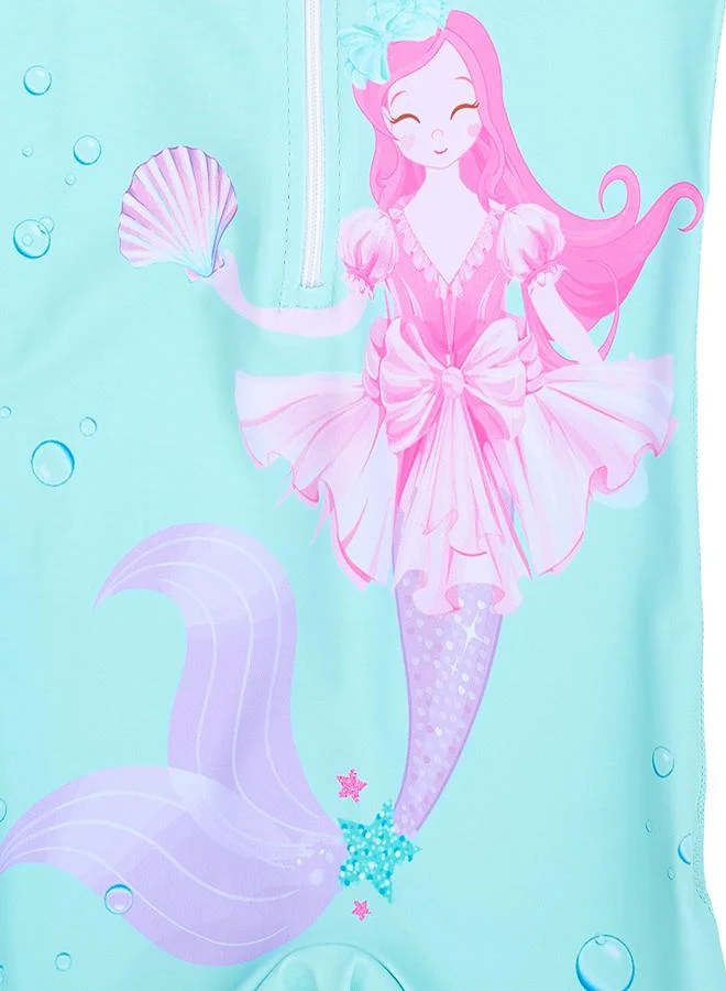 babyqlo Aqua Mermaid 1 Pc Girls Swimsuit with Zipper