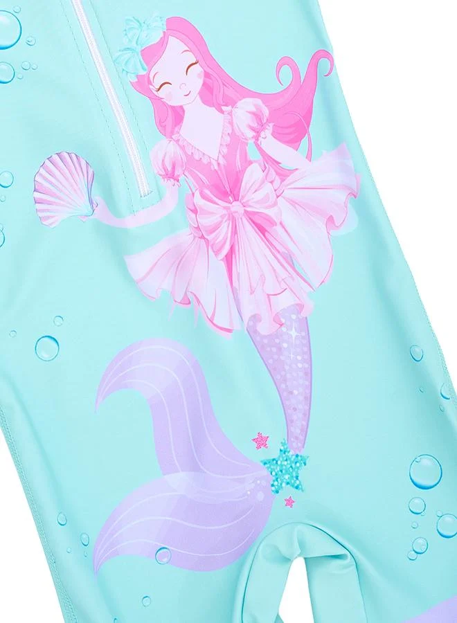 babyqlo Aqua Mermaid 1 Pc Girls Swimsuit with Zipper