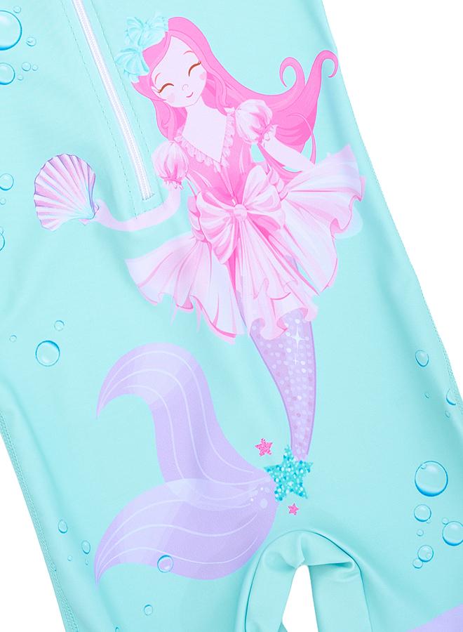 بيبي كلو سباحة حورية البحر للبنات بقطعة واحدة مع سحاب - Image 3