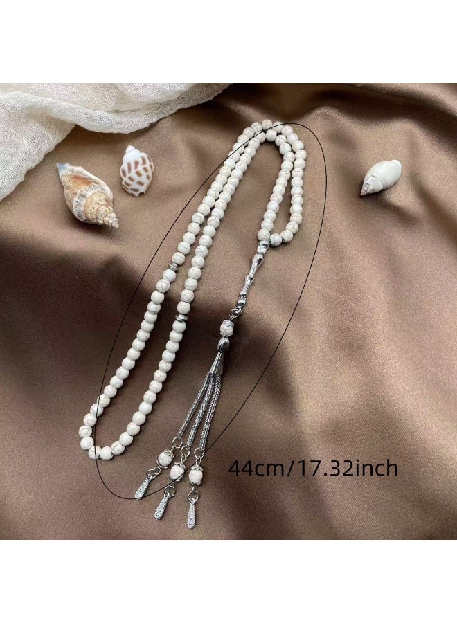 بيت باتر 99 Muslim Prayer Beads, Turquoise beads,  Daily Worship Original Prayer Tasbih, Tasbih Beads Handmade-6cm - Image 2