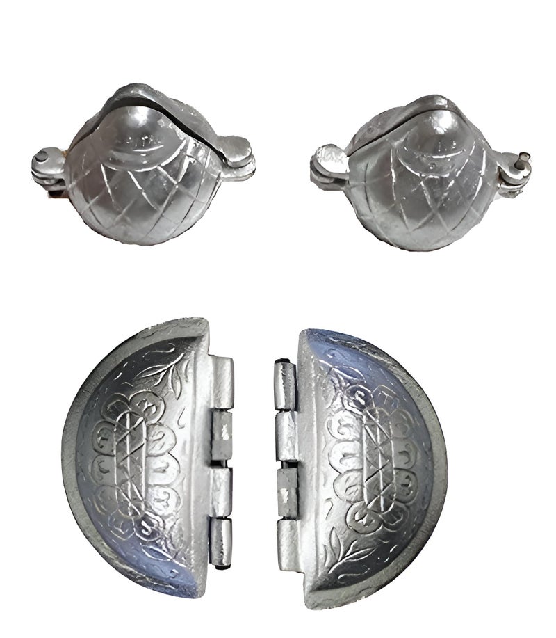 Sakoraware Aluminium Gujiya Karanji Maker | Gujia Mould Cutter Sacha Machine | Dumpling Maker Kitchen Moulds for Festivals (Silver) - Image 1