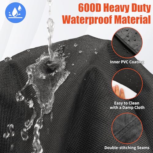 iCover غطاء شواية iCOVER 58 بوصة، غطاء شواية للشواء الخارجي، غطاء شواية BBQ مقاوم للماء 600D ثقيل، غطاء للشواء مضاد للأشعة فوق البنفسجية ومقاوم للتمزق، غطاء شواية غاز لـ Weber وChar-Broil وNexgrill وغيرها، - Image 5