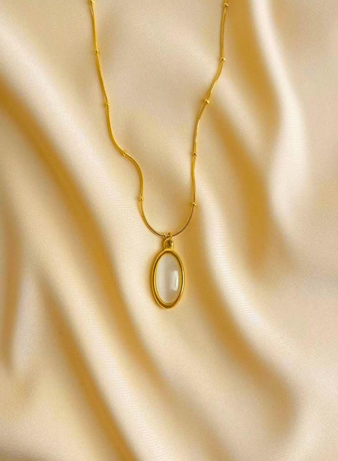 Bauble Cluster Pendant Necklace Chain for Women & Girls Love Anti Tarnish Stainless Steel 18k Gold Plated Stylish Neck Chain| Shell Pearl Locket| Modern Design| Gifts for Girls| Birthday Gift| Valentine Day| Aesthetic Jewellery Accessories (Pack of 1) - Image 2