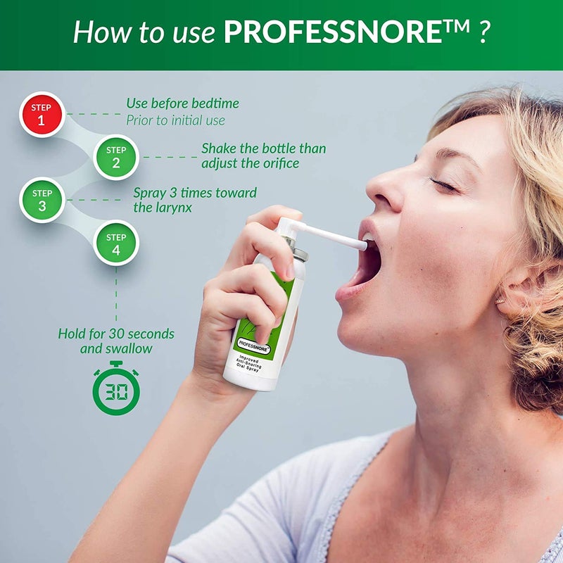 professnore Snore Solutions Anti Snoring Stop Relief Spray 1.69 Fl oz (50 ml) - Image 5