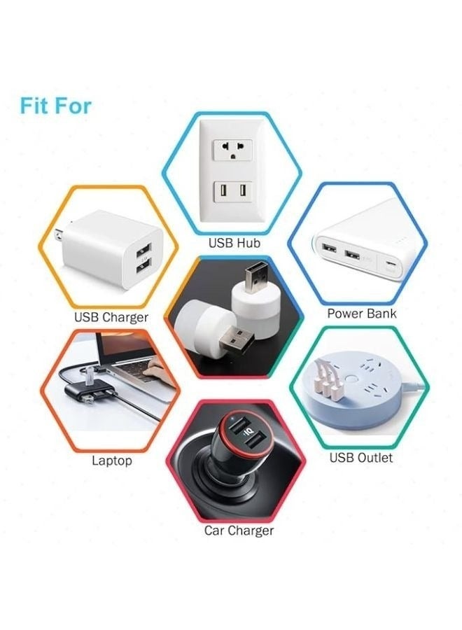 وناسة USB محمولة LED ضوء ليلي صغير صغير مستدير مصباح الكمبيوتر المحمول الطاقة الضوء الأبيض مع الاصفر - 2 قطعة - Image 3