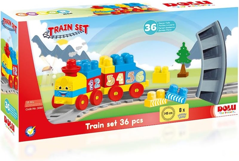 Dolu Train Set Building Blocks 36 PCS - For Ages 1+ Years Old - Multicolored - Image 1