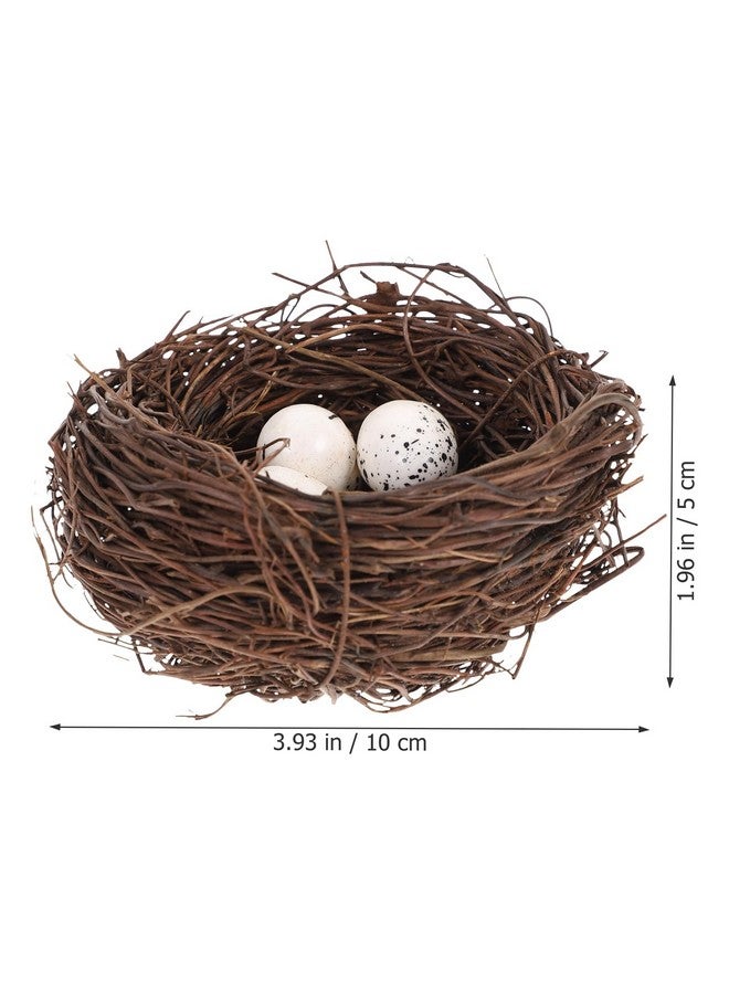 PRETYZOOM 16pcs Artificial Bird Nest Rattan with Fake Bird Eggs Easter Craft Home Decor Hummingbird Nest Party Kids Playset (4Pcs 3.9“ Bird Nest+12Pcs Bird Eggs) - Image 5