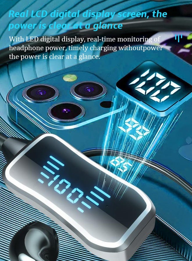 Wireless Bluetooth 5.3 Headphones Neckband Headset With Retractable Earbuds Noise Cancelling Stereo Sweatproof Earphones With Mic For Gym Running Office - Image 5