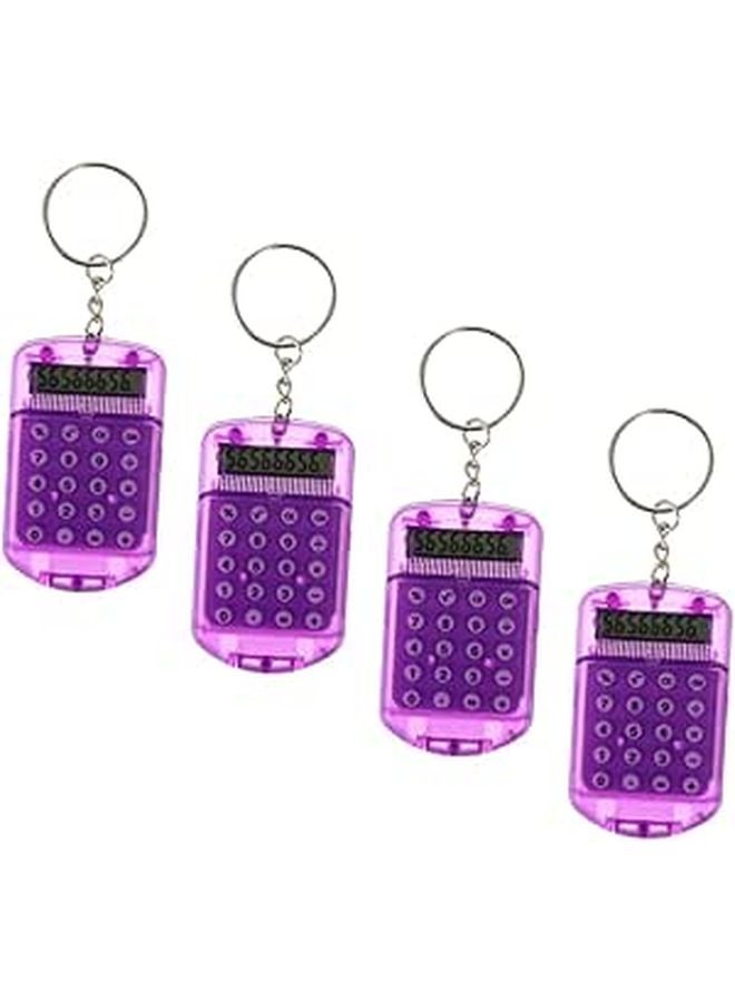 Mini Scientific Calculator Keychain 4 Pack Portable Electronic Calculators - Image 1