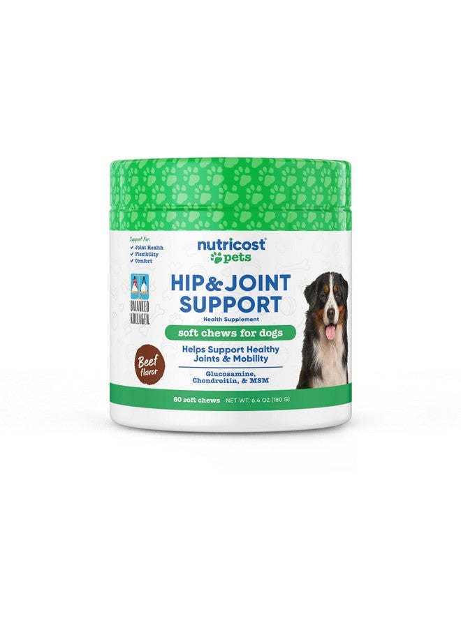 Nutricost Pets Hip & Joint Support Soft Chews for Dogs (Beef Flavored) 60 Soft Chews - Supports Healthy Joints & Mobility, NASC Certified - Image 1