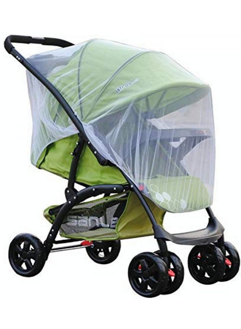 Infants Baby Stroller Pushchair Mosquito Insect Net Safe Mesh Buggy Crib Netting Cart Cover Full Protection Soft Breathable Lightweight Travel Friendly White - Image 1