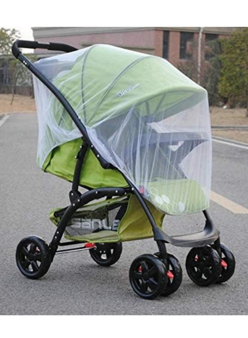 Infants Baby Stroller Pushchair Mosquito Insect Net Safe Mesh Buggy Crib Netting Cart Cover Full Protection Soft Breathable Lightweight Travel Friendly White - Image 4