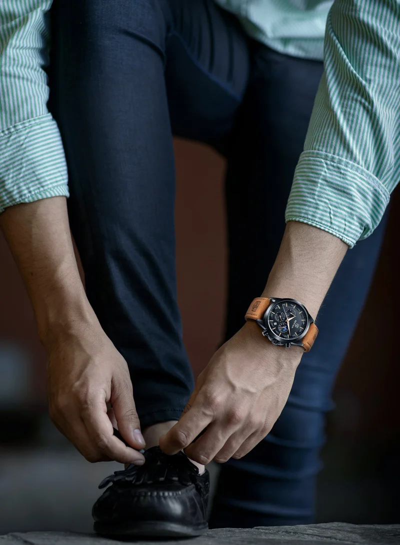 بينيار بواسطة بينيار الرجال ساعات التناظرية الكوارتز كرونوغراف الماء ساعات المعصم للرجال الأعمال العادية مصمم فستان ساعة مع التقويم هدايا أنيقة للرجال